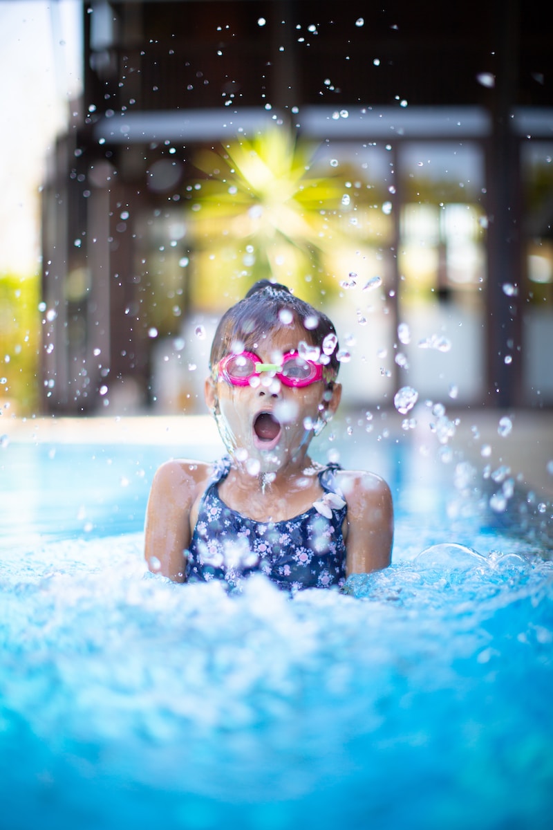 Kid in a swimming pool