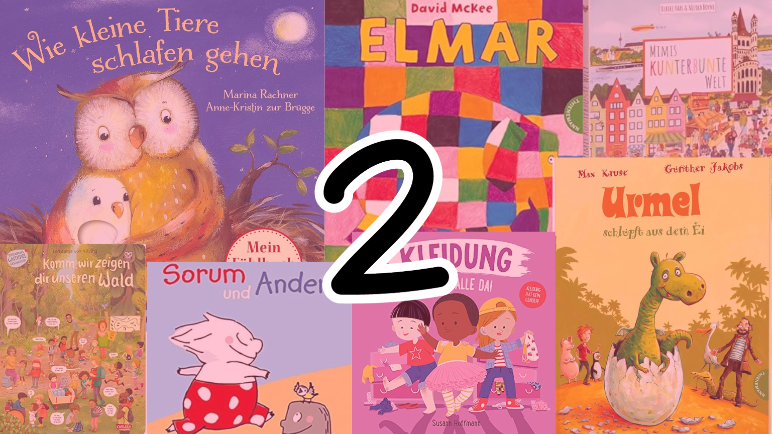 Blogpost Titelbild mit Covern von Büchern für 2 jährige Kinder