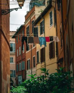 Kleiderleine in Italien im Freien