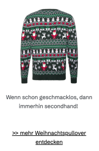 Ein secondhand Weihnachtspullover