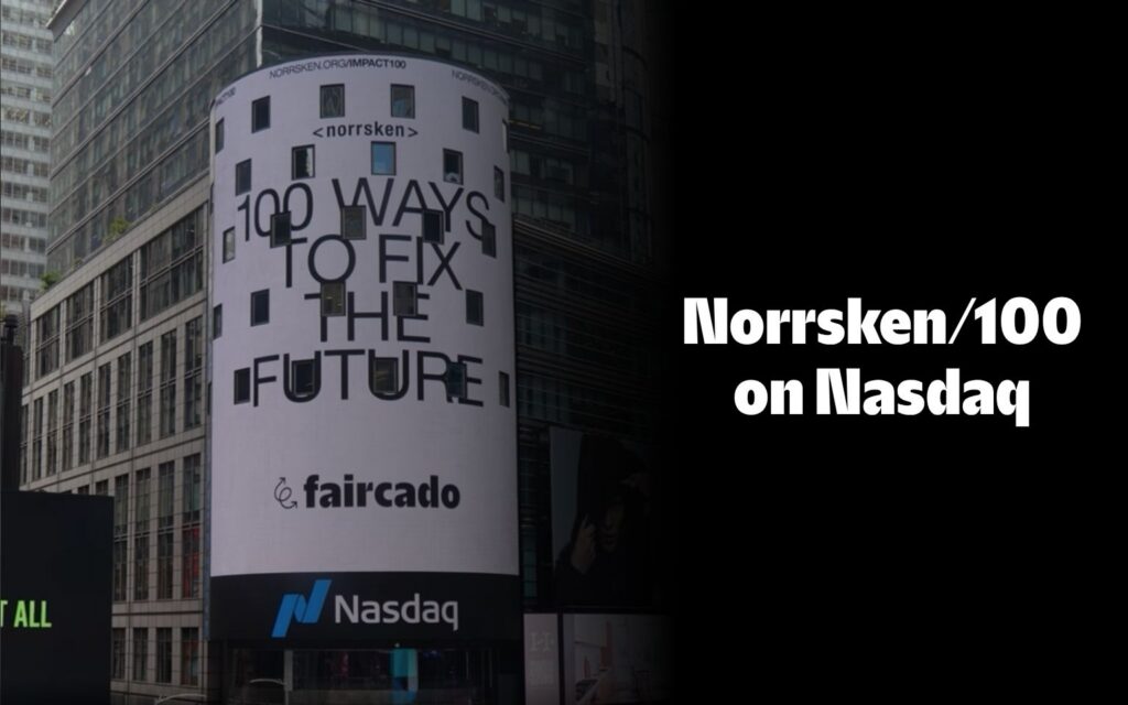 Norrsken/100 auf dem Nasdaq Tower in New York